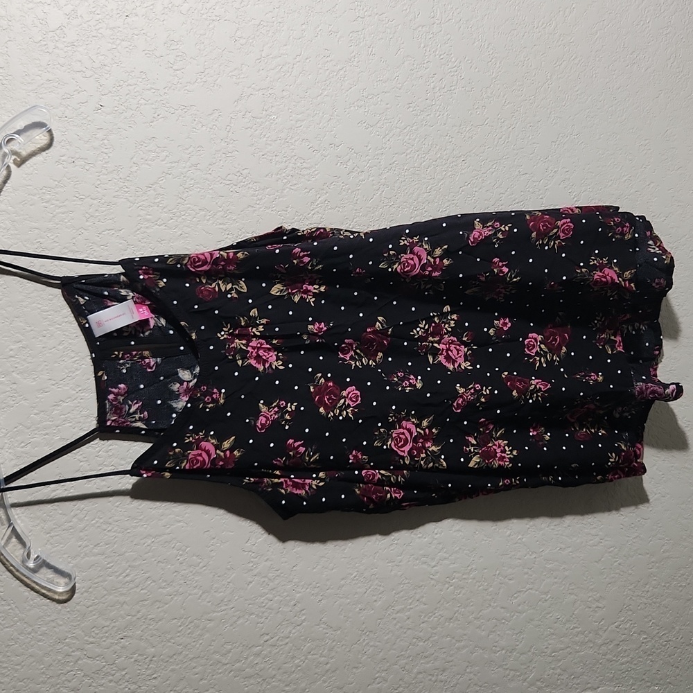 Nobo Camisole Womens keyhole floral blouse high low round spaghetti Large